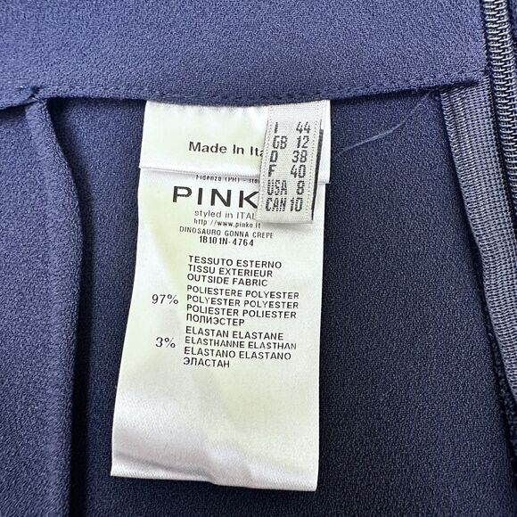 PINKO Women's Navy Blue w/Multicolor Paisley Print Midi Pencil Skirt Sz 8 Italy - Picture 15 of 16